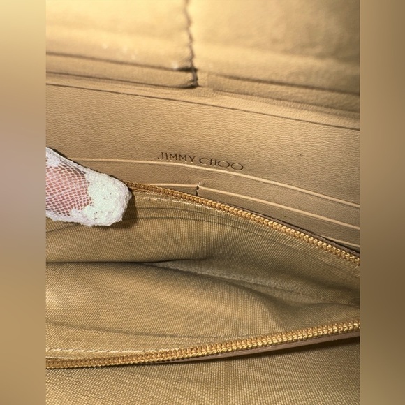 JIMMY CHOO Long Wallet Studs Leather Authentic USED EUC with Box and COA - Picture 3 of 9